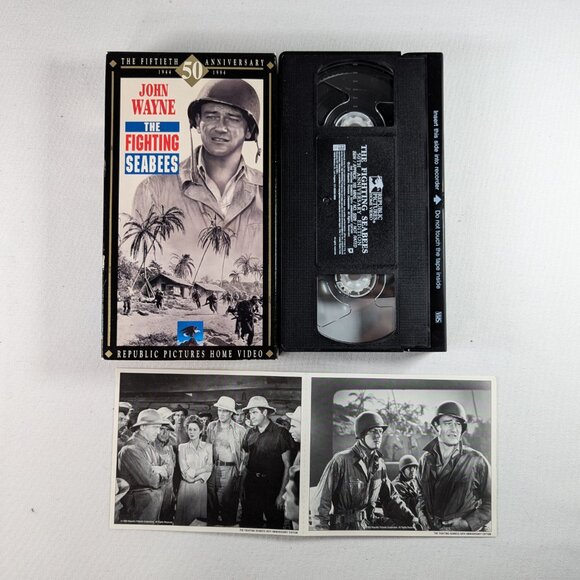 3/$15 Vintage VHS of THE FIGHTING SEABEES (1944) John Wayne 50th anniversary ed. - Picture 4 of 6